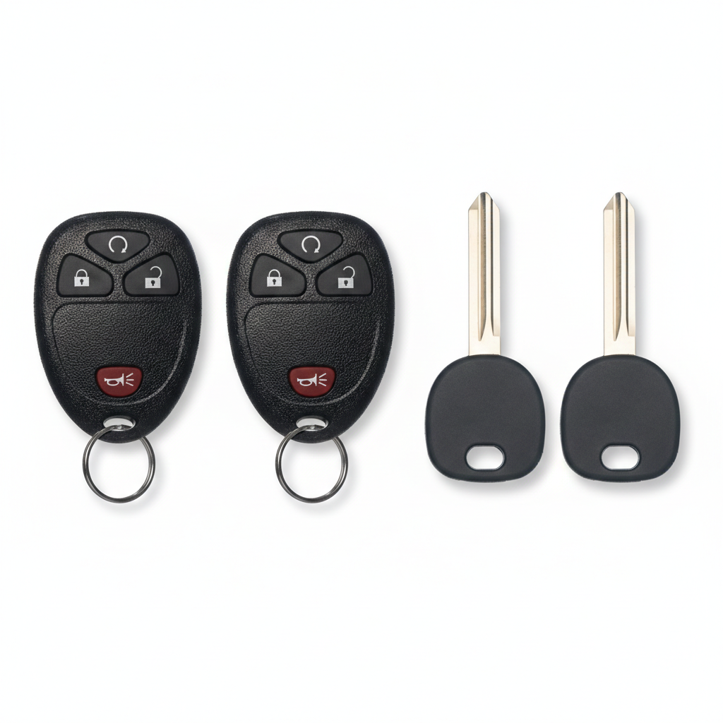 FOBTEK Keyless Entry Remote Key Fob for Chevy Silverado GMC Sierra Avalanche 2007-2013, Replacement for OUC60270 15913421 (4-Button Remote Start)