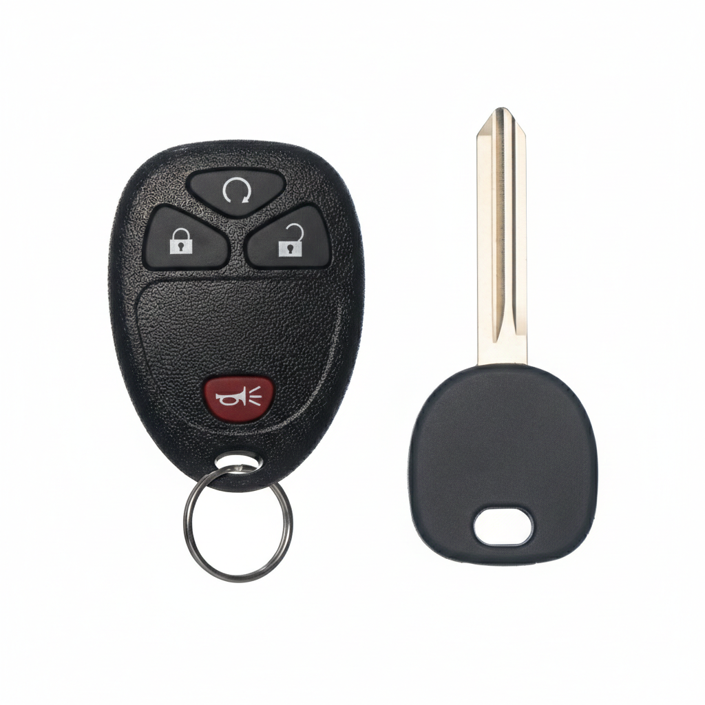 FOBTEK Keyless Entry Remote Key Fob for Chevy Silverado GMC Sierra Avalanche 2007-2013, Replacement for OUC60270 15913421 (4-Button Remote Start)